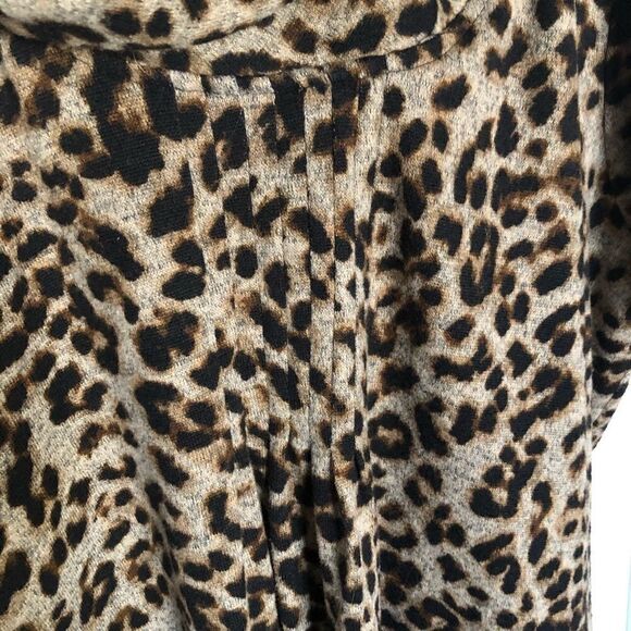 Eliza J Leopard Cowl-Neck Puff Sleeve Dress - Picture 5 of 9